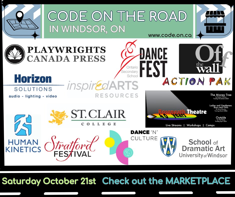 dramadancecode's tweet image. 🌟 Don&apos;t forget to check out the marketplace full of subject specific vendors during our #CODEontheRoad Windsor conference!

See you Saturday October 21st!

#dramaeducation #danceeducation #teacherconference