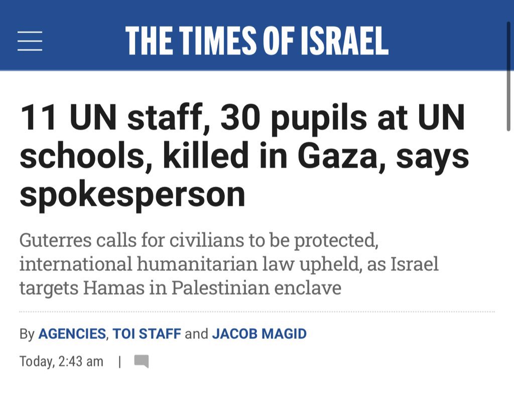🇮🇱🇵🇸 Israel killed 30 KIDS and 11 UN workers at a United Nation school in Gaza this week…

Are you really surprised they also blew up the hospital?
