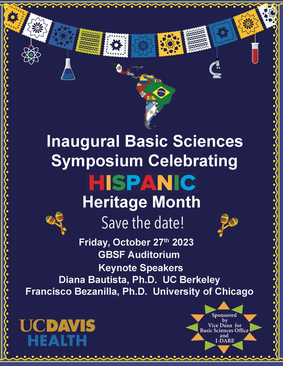 On the positive side of things, we will soon have a fantastic celebration for #HispanicHeritageMonth at @UCDavisMed! We'll have presentations from amazing Latinx scientists including @Bautista_DianaM, Pancho Bezanilla, and Julio Cordero and Valeria Vazquez from @CVResearchGroup!