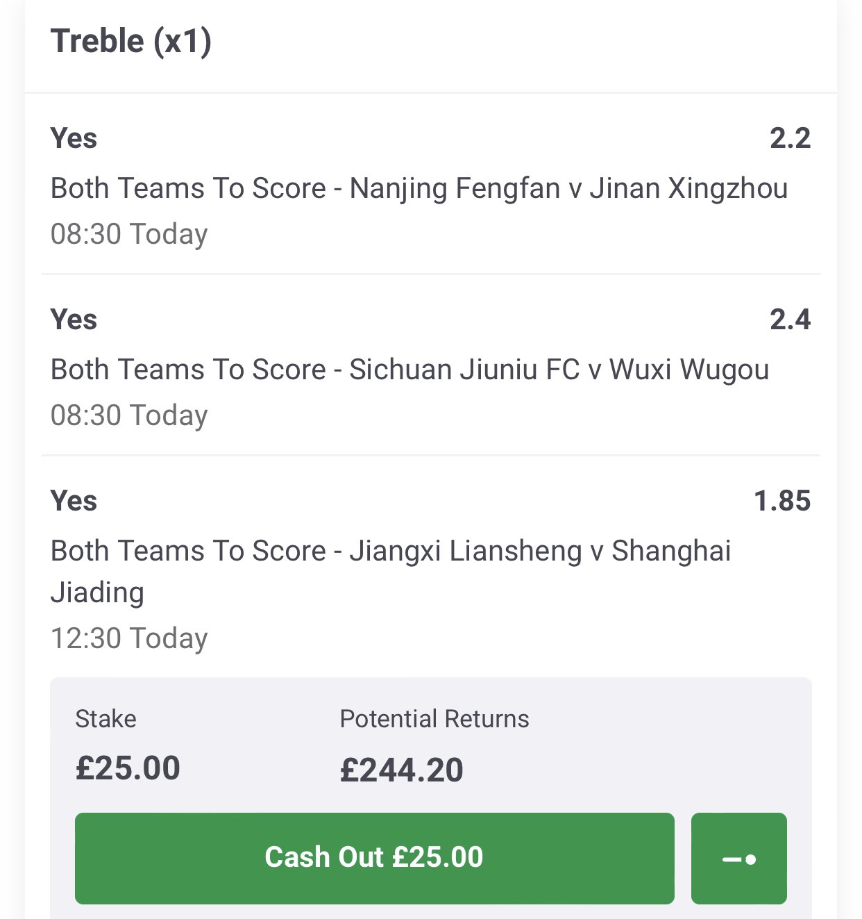 China Teams Score