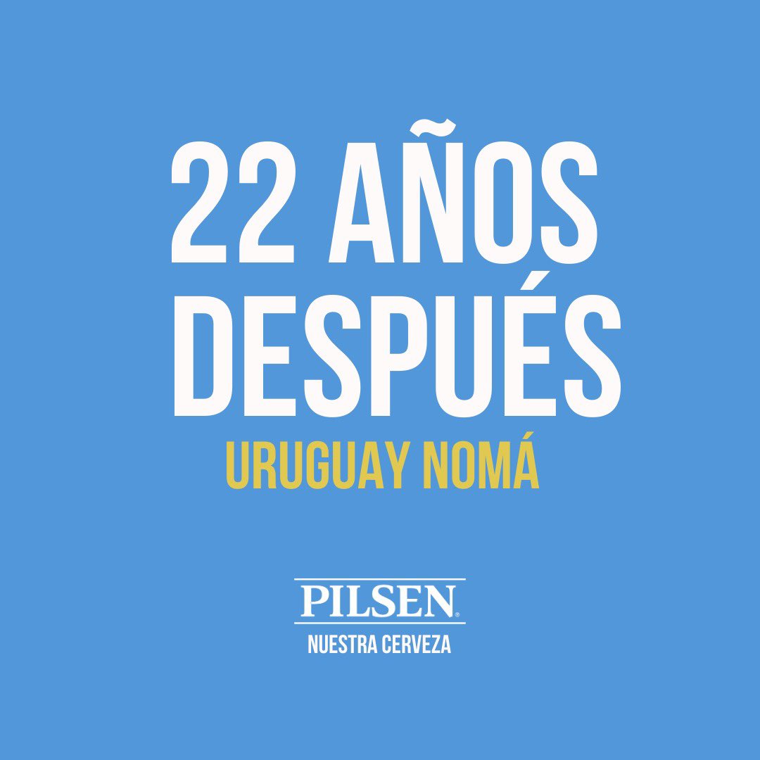 PilsenUruguay's tweet photo. 22 años después. URUGUAY, URUGUAY 🇺🇾 https://t.co/JsRDK5d6vE