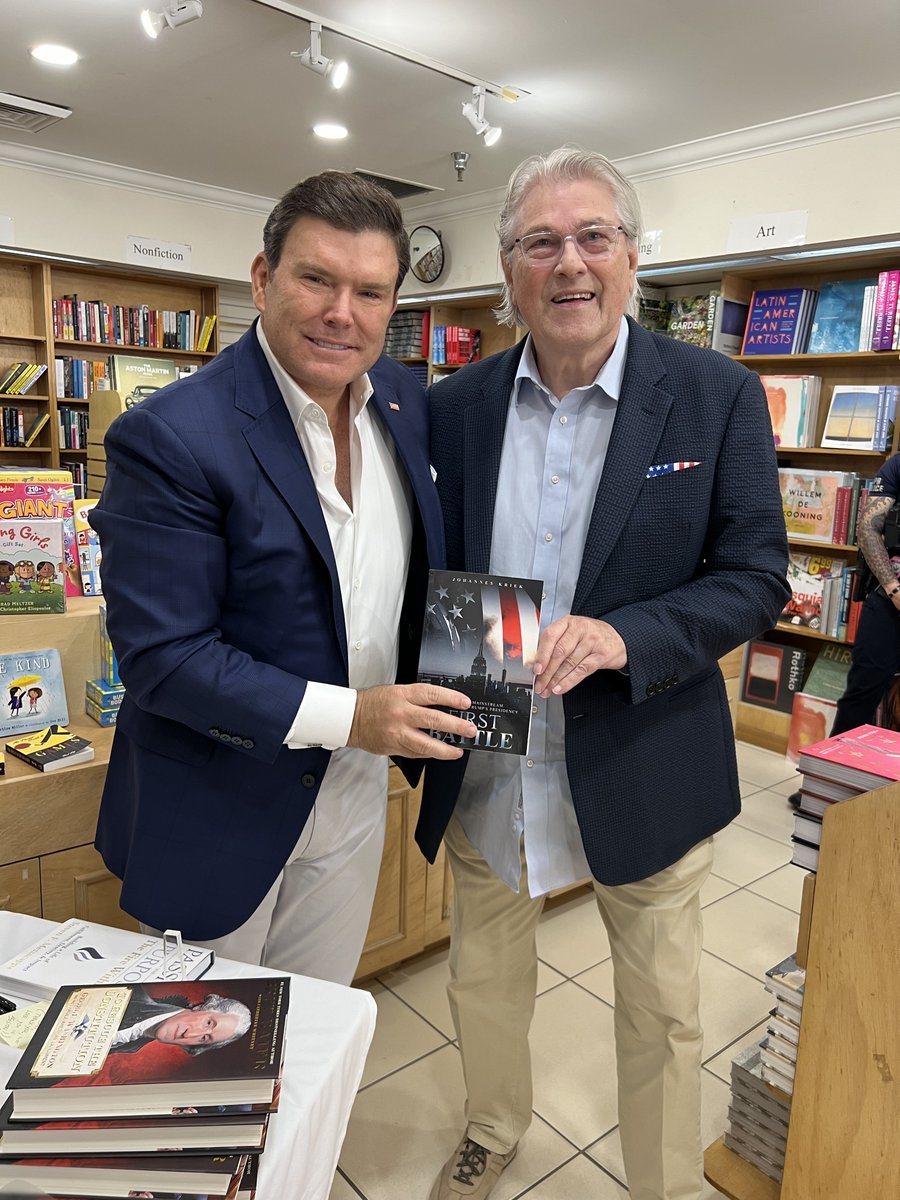 Today, I met Bret Baier, chief anchor of Fox News Weekly, at 6 p.m. He endorsed my newest book, FIRST BATTLE Inside the Mainstream Media's War on Trump's Presidency. The book is available on Amazon.  If you want to know all about fake news, take a copy.