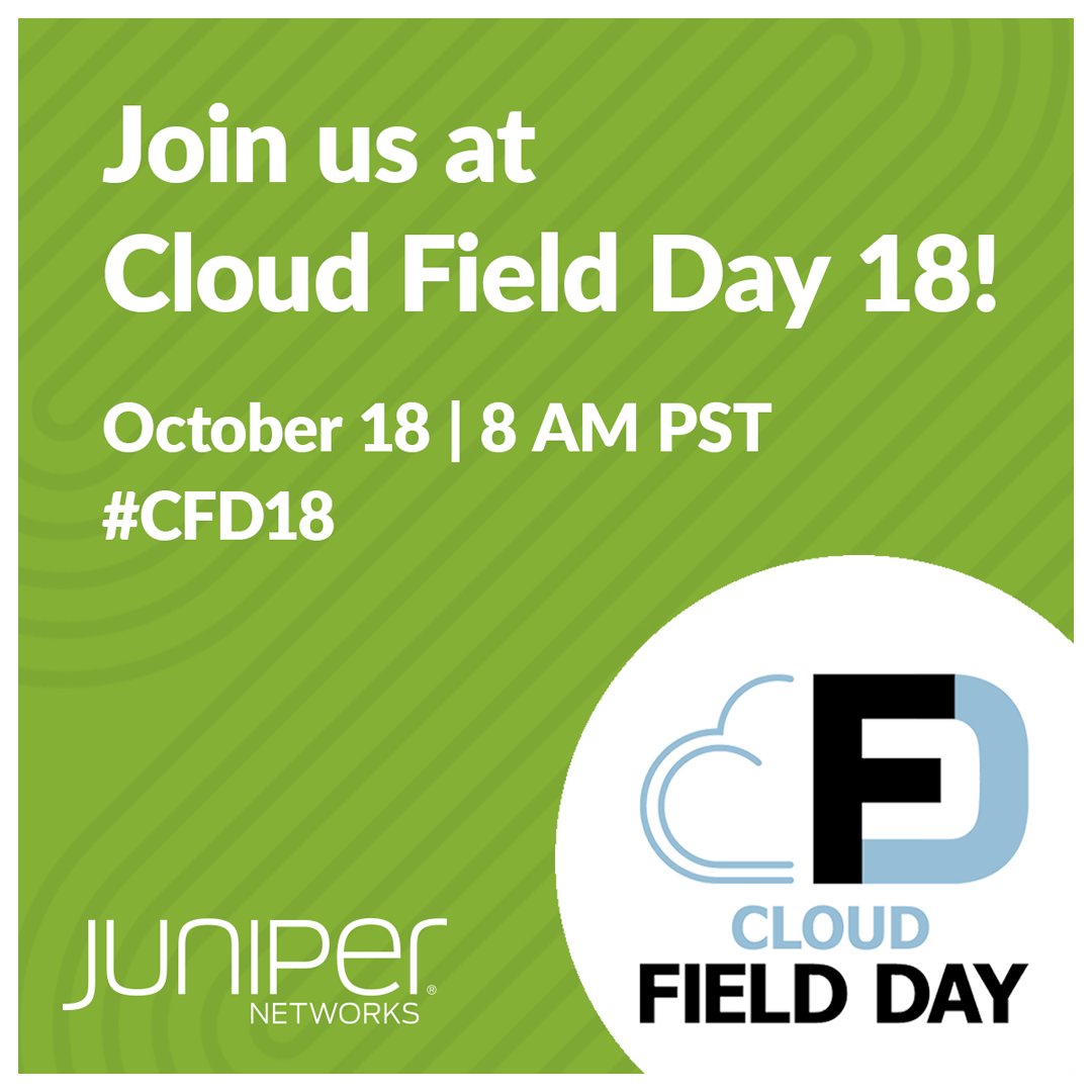 #CFD18 is happening soon - be sure to watch @JuniperNetworks live at 8 AM PT to learn how to automate #AI cluster design with Juniper Apstra and become a data center analytics superhero. Tune in live via @TechFieldDay. bit.ly/3M7uSN4