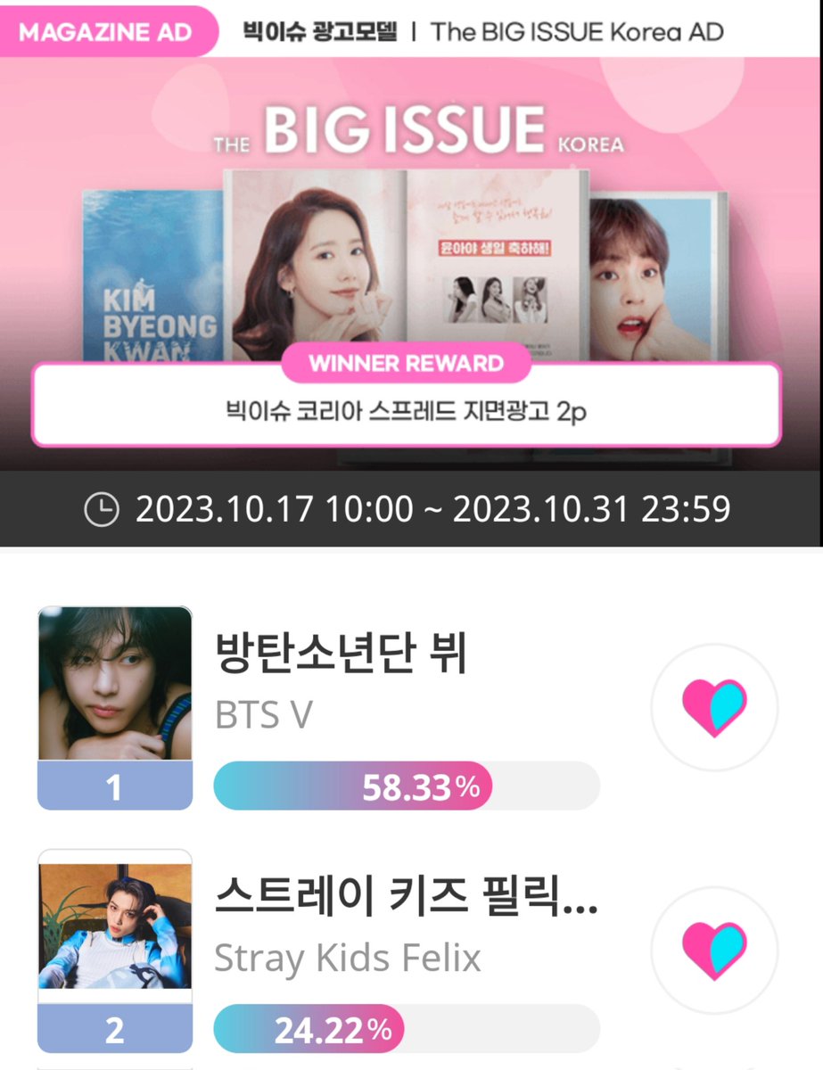 vote4kths's tweet photo. 🗳️ [ IDOL CHAMP ] 
"Idol who was born to be a luxury brand ambassador! "

VOTE FOR V
RANK: #1
UNLIMITED VOTING ✓
20 ❤️/💙 = 1 vote 

🗳️ https://t.co/1eTFFqhPkG

The winner will be given BIG ISSUE 2p 
📆: 10/17 - 10/31 
Publication: December

📢 VOTE USING YOUR 💙 CHAMSIMS

#방탄소년단뷔 #V #BTSV