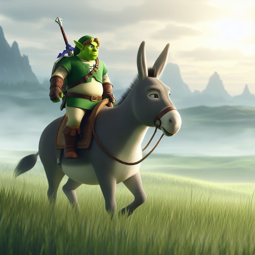 The Hero of Time and his noble steed 🗡️🫏