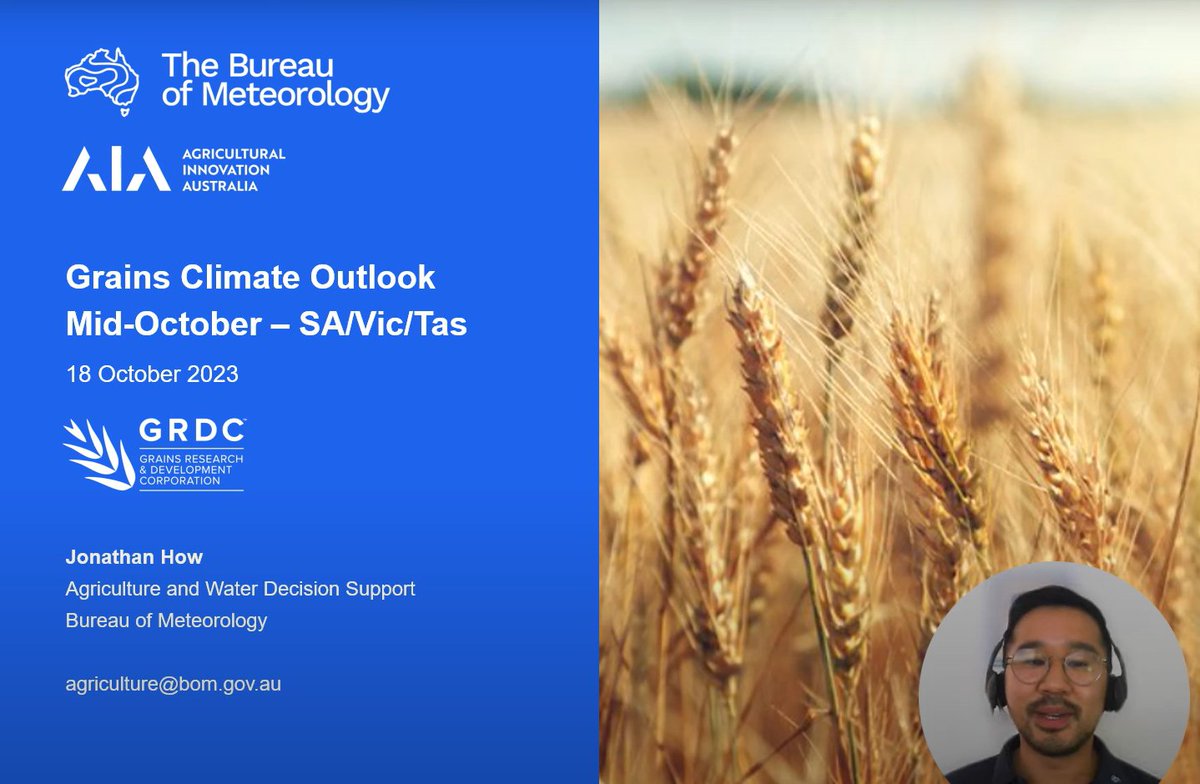 BOM_au's tweet photo. 🌾 Grain grower update: Will rainfall and temperature in the next weeks and months impact your upcoming decisions?

Check our #Ag Playlist for your north, west &amp; south Grains Climate Outlooks: https://t.co/Xn9dXfXDym

@theGRDC @AgInnovationAus #AgriClimateOutlooks #agchatoz https://t.co/KmJriHYcYd
