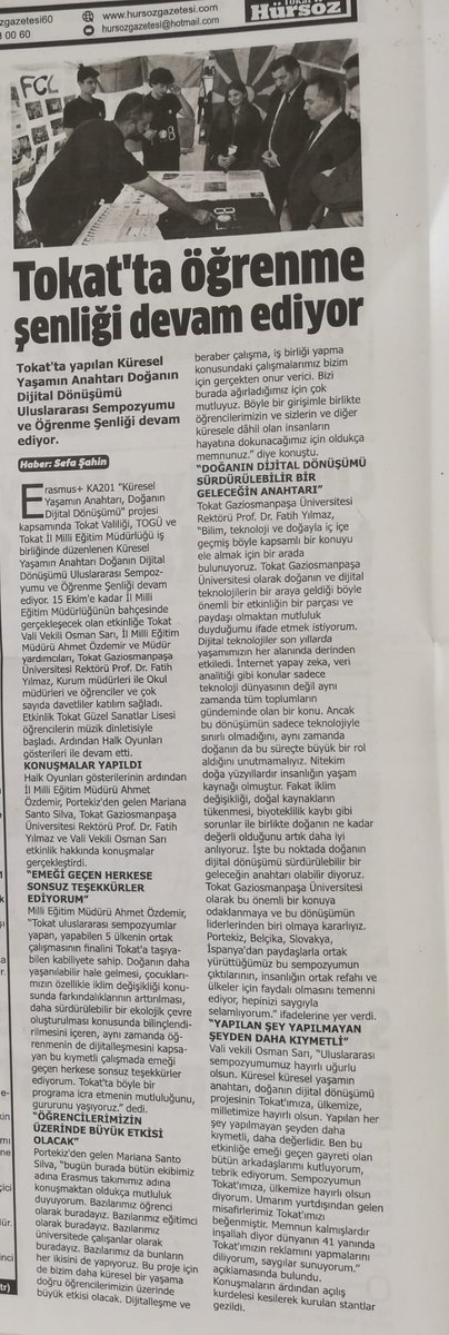 digitalchangeon's tweet photo. Basında projemiz
@ulusalajans 
@tokatmem https://t.co/J35DYaAGOf