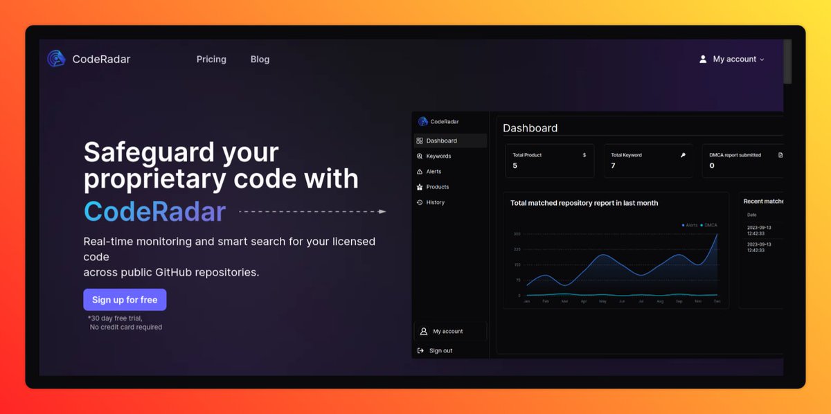 ashish__hirpara's tweet photo. 🚨 Exciting News! 🚨

Hey, #DevCommunity &amp; businesses out there! Ever worried about your proprietary code sneaking into public GitHub repos? 😰 Introducing 📡 "CodeRadar" – your 24/7 guardian on GitHub! 🛡️ https://t.co/tRuB8yL06h