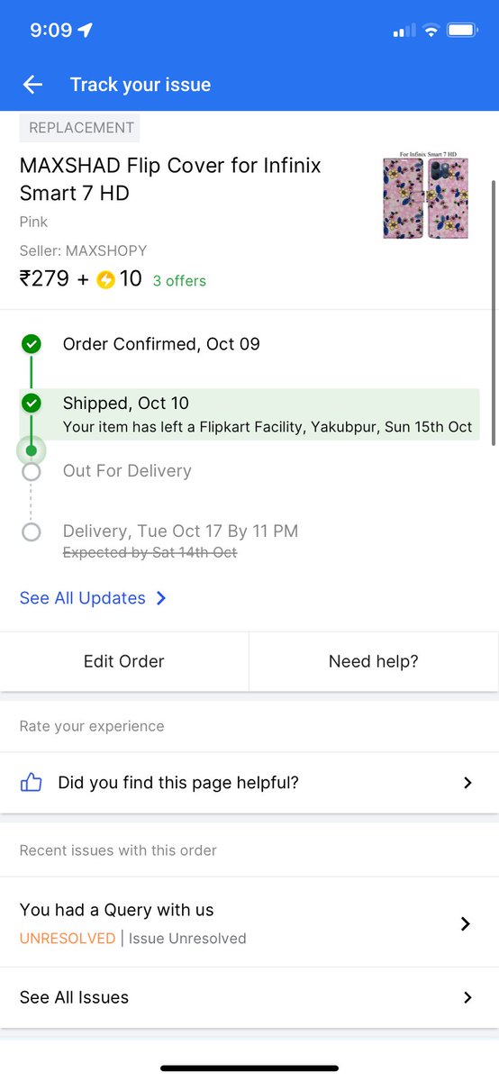ARUNKRYADAV1's tweet photo. @Flipkart From now it's  not delivered so now what is do https://t.co/RiuSD6WhGW