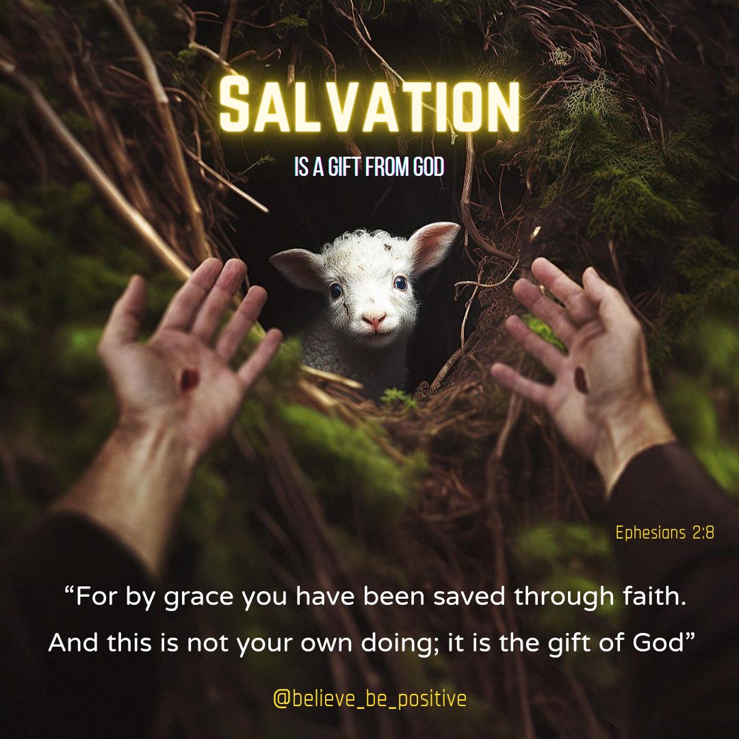 Salvation is a Gift from God.

#bibleverses #biblequotesdaily #bibleverse #believebepositive #believebe #believe #bible #bibleverseoftheday #biblestudy #biblequotesdaily #salvationinchrist #salvation #SalvationMessage #gift #giftfromGod