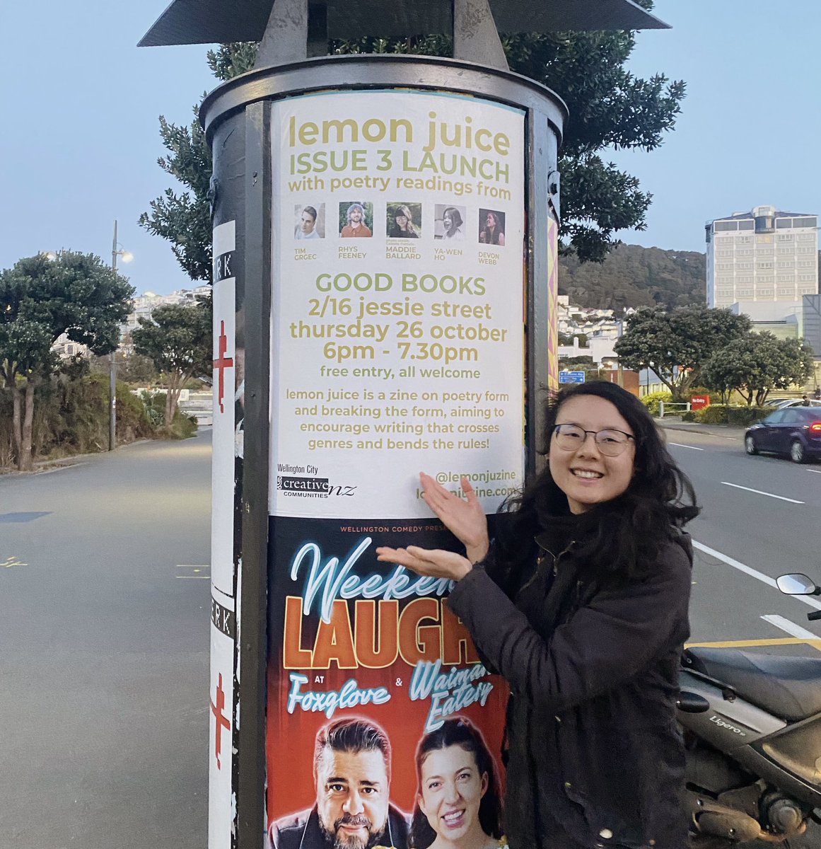 Lemon Juice Zine (@lemonjuzine) on Twitter photo Just over a week to go until the Lemon Juice launch at <a href="/GoodBookshopNZ/">GOOD BOOKS</a> yay yay! 📚Thanks to the amazing <a href="/0800Phantom/">Phantom Billstickers</a> for putting these posters up around town 🥰 Just over a week to go until the Lemon Juice launch at <a href="/GoodBookshopNZ/">GOOD BOOKS</a> yay yay! 📚Thanks to the amazing <a href="/0800Phantom/">Phantom Billstickers</a> for putting these posters up around town 🥰