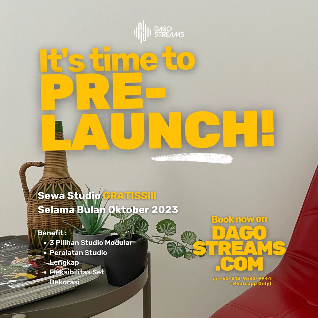 dagostreams's tweet photo. OKTOBER SEWA STUDIO GRATISS!! https://t.co/RQ72Qaatzm