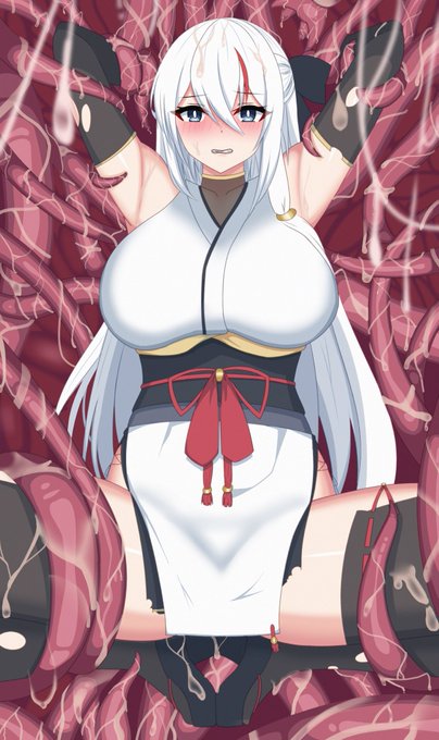 ツルガさんはしょくしゅに捕まっても負けないしきっと抜け出す…!な絵です 