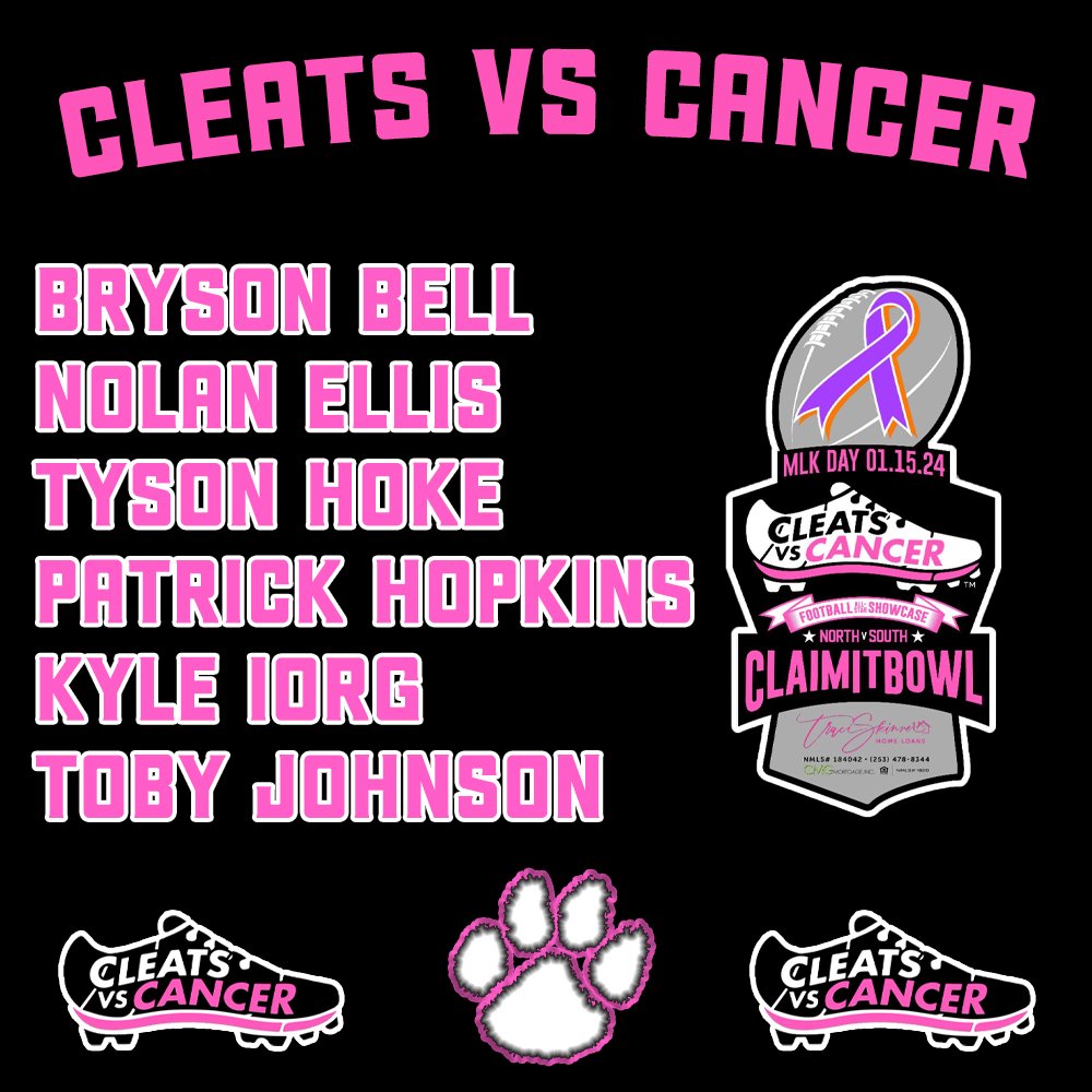 Six Bothell Cougars have been nominated for the Cleats vs Cancer #ClaimItBowl in January! #BiggerThanAGame | #WeAreBothell