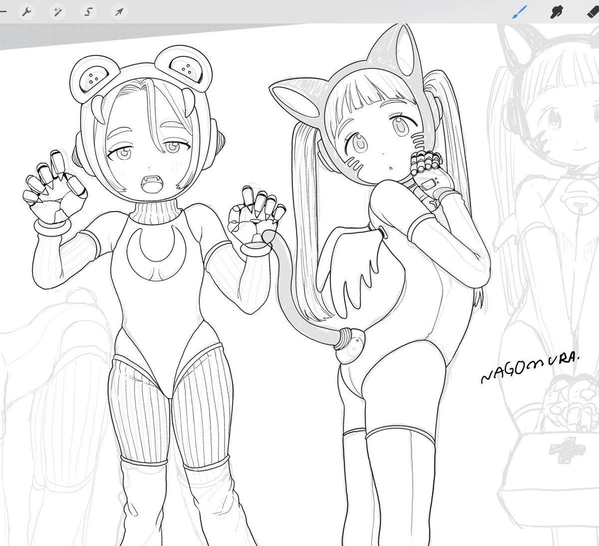 描いてる〜 
