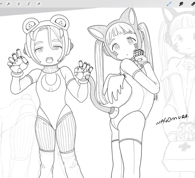 描いてる〜 