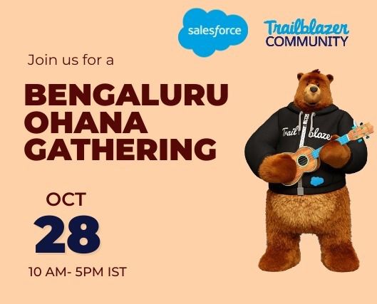 We Bengaluru community leaders, mentors, and volunteers are coming up with a one-day event called 'Bengaluru Ohana Gathering' Let's come together to learn, network, have fun, & give back. Already 300+ registrations. Registration Link: bit.ly/BengaluruOhana… #Salesforce #BOG23