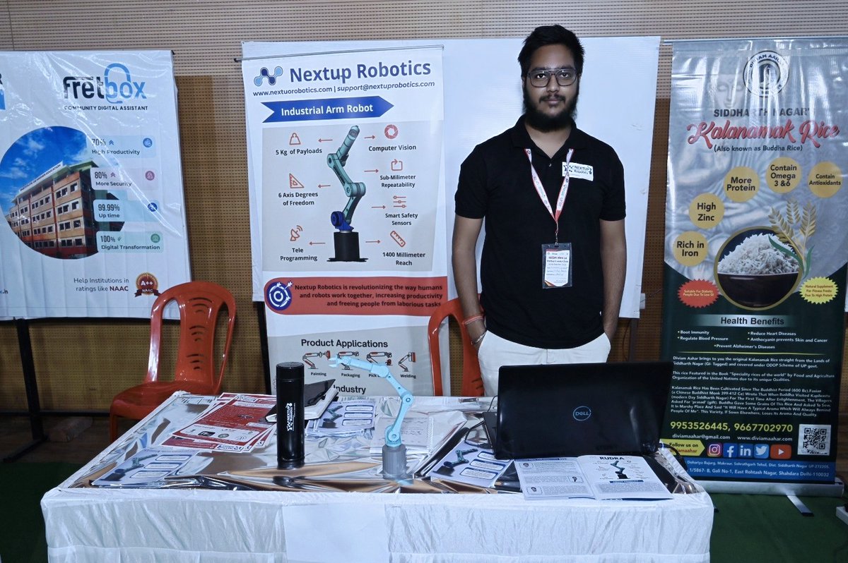 dhiren_kush's tweet image. A moment of celebration for #NextupRobotics! We&apos;ve been honored with a prestigious award at Startup Sambad UP. This win is a reflection of our dedication to advancing technology. Grateful for this achievement!  #robotics #roboticarm @InnovationHubUP @AKTU_Lucknow