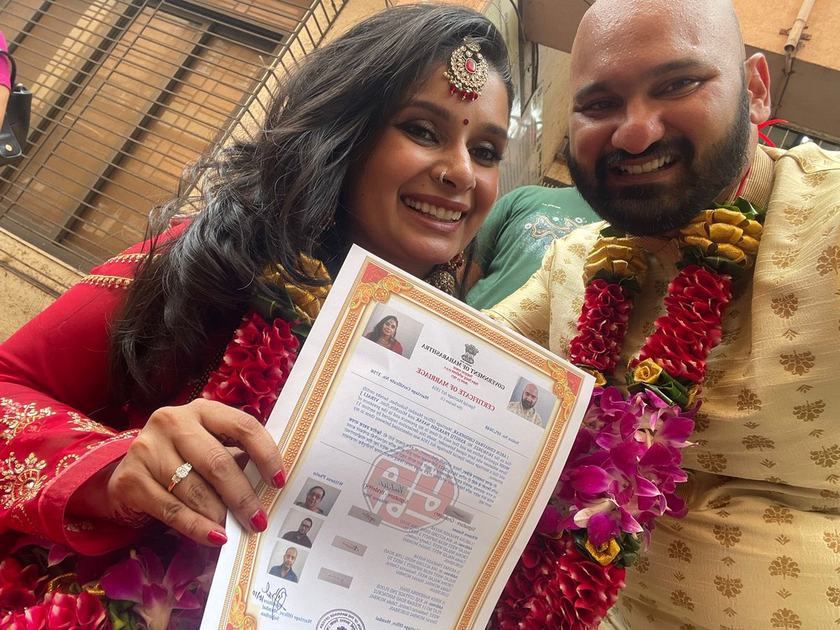 PLEASE RT! I am disabled and I got married at the Registrars Office at Khar Mumbai on 16/10/23. The office was on the 2nd floor WITHOUT a lift. They wouldn’t come downstairs for the signatures and I had to be carried up two flights of stairs to get married.