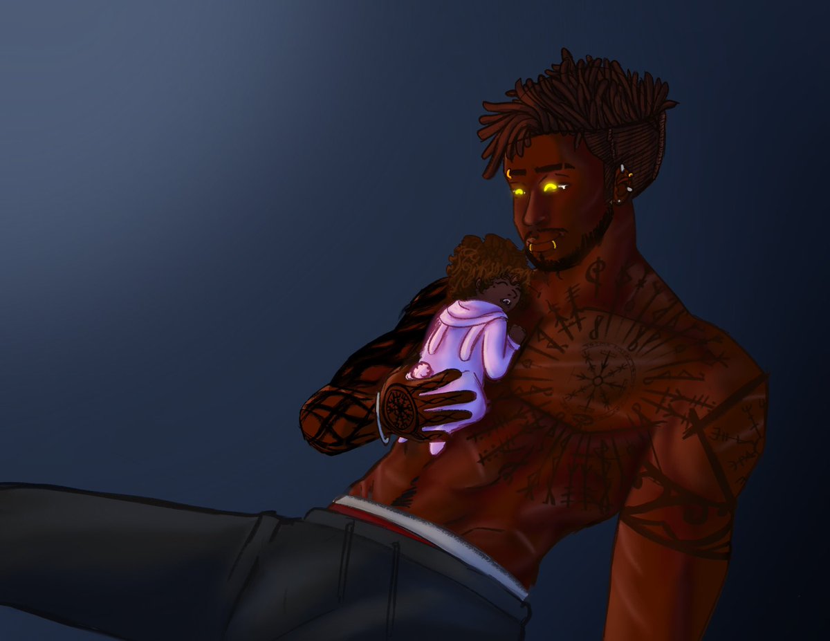 LavineLuna's tweet photo. My OC Demetrius and his daughter Phara! https://t.co/Zh6wBqgW19