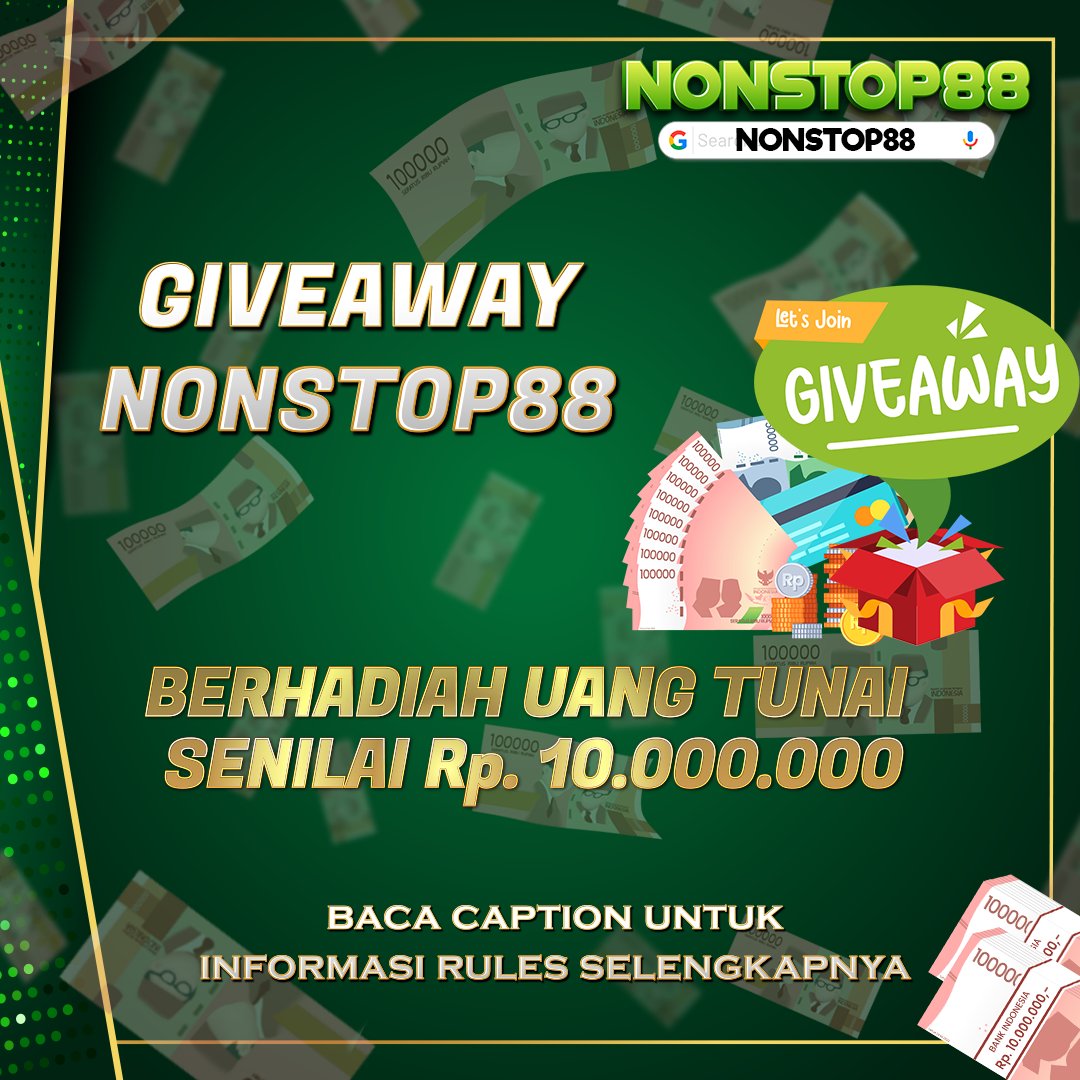 nonstop88_ofc's tweet photo. 🔥GIVEAWAY NONSTOP88🔥
BERHADIAH UANG TUNAI SENILAI
Rp. 10.000.000

🔥Syarat dan Ketentuan🔥

BACA DIKOLOM KOMENTAR

#nonstop88 #slotgacor #slotonline #casino #sportsbook #sabasports #sbobet #cmd368 #pragmatic #pgsoft #nolimitcity #microgaming   #togel #toto #giveaway #freebet https://t.co/MqqSEBy1QJ