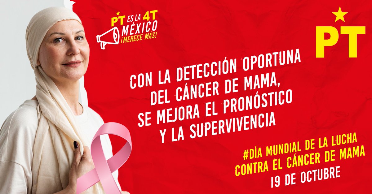 En #México, la primera causa de muerte por cáncer en mujeres de 25 años y más, es el cáncer de mama. Datos alarmantes, pero ciertos, que nos muestran la importancia de la detección oportuna. #DíaMundialDeLaLuchaContraElCáncerDeMama #MéxicoMereceMÁS #PTesla4T