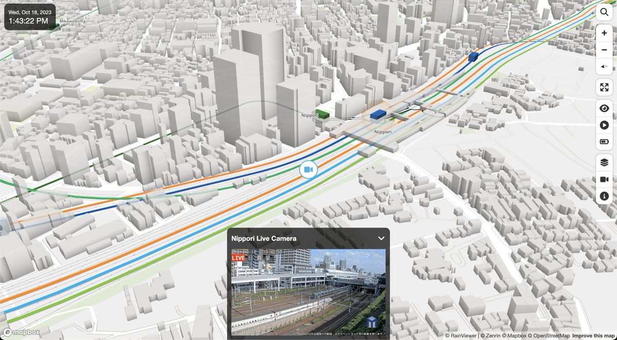 A live 3D map of the Tokyo rail system with live video camera feeds for many of them! Truly mindblowing! tinyurl.com/tokyorail3d 🤯