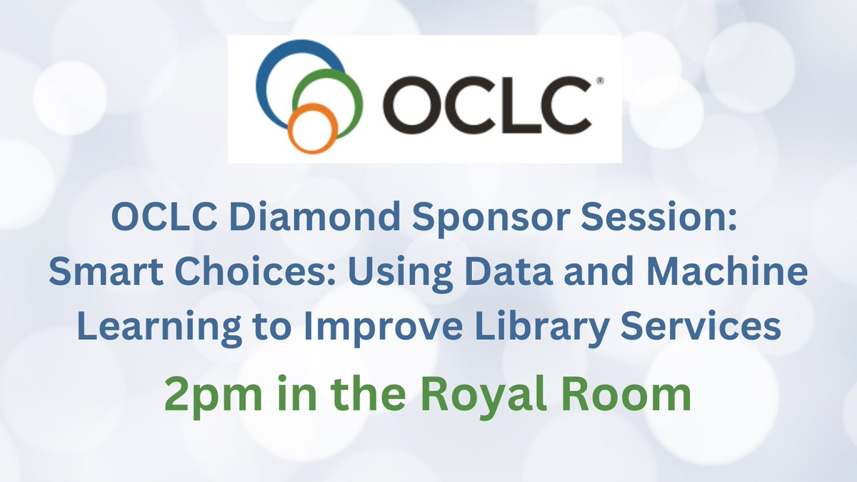 ALA_Core's tweet image. Just arrived at #CoreForum2023 and looking for something to do? Learn about #DataAnalytics at 2pm with OCLC during their session, “Smart Choices: Using Data and Machine Learning to Improve Library Services” in the Royal Room.