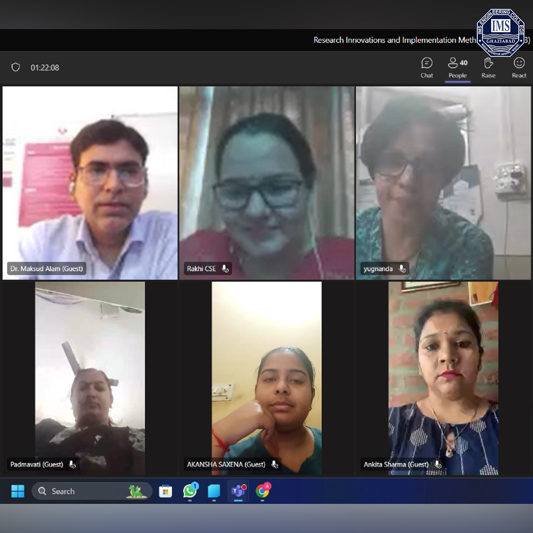 IMSECGhaziabad's tweet photo. Online Faculty Development Program on “Research Innovations and Implementation Methods (RIIM-2023)”
Faculty Development Program - IInd Day.
.
.
.
#imsec #imsec143 #engineering #college #aktu #btech #campus #AICTE #aktu_india #studentsfirst #education #knowledge #interactive https://t.co/gGKirlQbVG