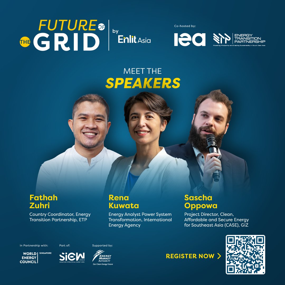 Join us at @SIEW_sg!
@sea_etp_org together with @IEA is co-hosting..

⚡Roundtable Insights: Strategies for success in the ASEAN Power Grid (APG)⚡

📅:26th October, 2023
🕓:1550h to 1710h (Singapore Standard Time)

Register to join!
#FutureofTheGrid #SIEW2023 #NetZeroAtSIEW