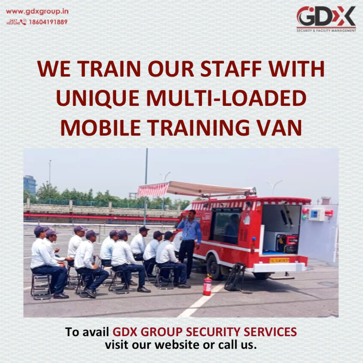 Discover the most advanced training with our multi-loaded 
Mobile Training Van at Samsung Electronics, Noida.
#GDXGroup #GDXtech #GDXuniqueservices  #SecurityServices #FacilityManagement #TrainingAtGDXCentreOfExcellence #GDXtraining #GDXCentreOfExcellence #GDXMobileTrainingVan