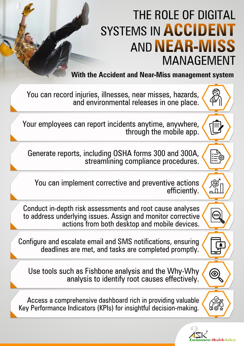 Askehs_software's tweet image. The Accident and Near-Miss digital management system offers a systematic approach to incident management, providing a flexible and standardized framework that emphasizes common principles, consistent operational structures, and integrated resource management.