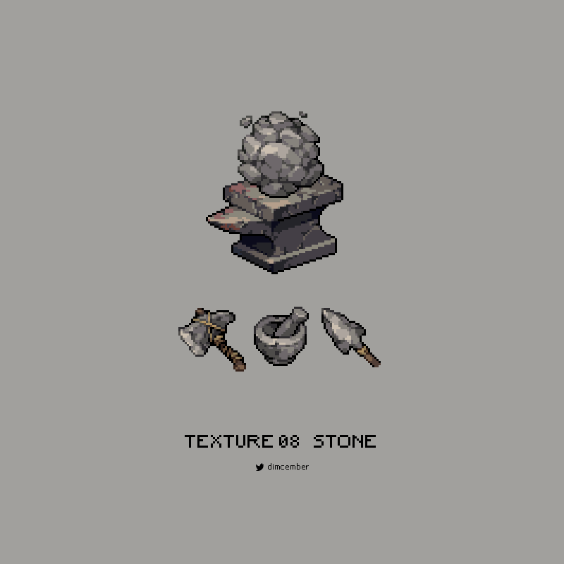 8/? Stone;  minimal highlight and overall dullness #Pixelart