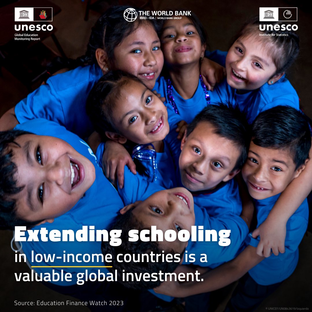 NEW!! UNESCO's Education Finance Report #EFW2023 is out! The report finds that keeping children in school for longer periods is a valuable global investment, especially in low-income countries. where returns to education are highest. 
 
#FundEducation #AgastyaUSA