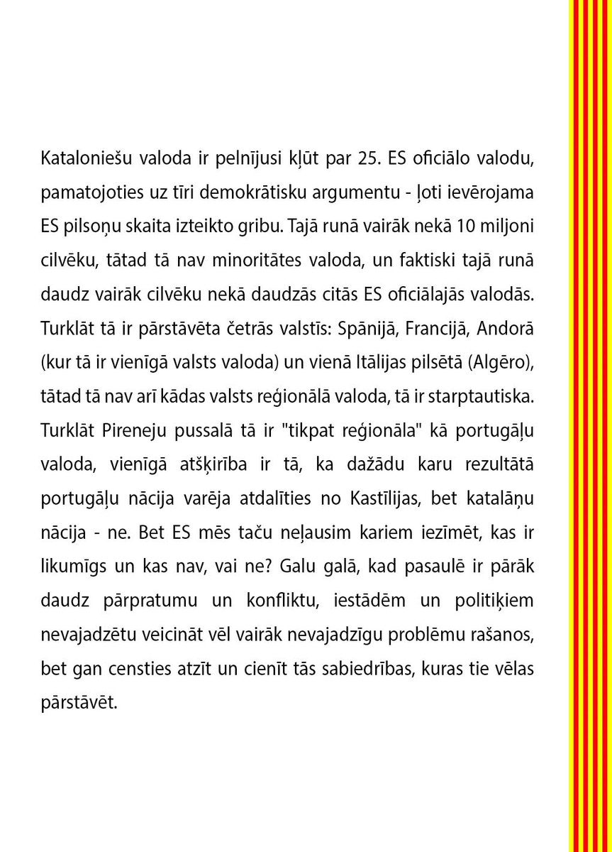 <a href="/SwedishPM/">Ulf Kristersson</a> <a href="/SweMFA/">Swedish Ministry for Foreign Affairs</a> <a href="/TobiasBillstrom/">Tobias Billström</a> <a href="/JessikaRoswall/">Jessika Roswall</a> <a href="/JohanForssell/">Johan Forssell</a> <a href="/PetteriOrpo/">Petteri Orpo</a> <a href="/niinisto/">Sauli Niinistö</a> <a href="/TPKanslia/">TPKanslia</a> <a href="/FinGovernment/">Finnish Government</a> <a href="/Ulkoministerio/">MFA Finland 🇫🇮</a> <a href="/elinavaltonen/">Elina Valtonen</a> <a href="/valtioneuvosto/">Valtioneuvosto | Statsrådet</a> <a href="/adleande/">Anders Adlercreutz</a> <a href="/FinlandinEU/">Finland in EU</a> <a href="/MKeinanen/">Markku Keinänen</a> <a href="/TMAalto/">Tuuli-Maaria Aalto</a> <a href="/JuhaOttman/">Juha Ottman</a> <a href="/EmmanuelMacron/">Emmanuel Macron</a> <a href="/francediplo/">France Diplomatie 🇫🇷🇪🇺</a> <a href="/francediplo_EN/">France Diplomacy 🇫🇷🇪🇺</a> <a href="/MinColonna/">Catherine Colonna</a> <a href="/becht_olivier/">Olivier Becht</a> <a href="/LaurenceBoone/">Laurence Boone</a> <a href="/CZacharopoulou/">Chrysoula Zacharopoulou 🇪🇺🇫🇷</a> <a href="/Palazzo_Chigi/">Palazzo_Chigi</a> <a href="/GiorgiaMeloni/">Giorgia Meloni</a> <a href="/ItalyMFA/">Farnesina 🇮🇹</a> <a href="/ItalyMFA_int/">Italy MFA</a> <a href="/Antonio_Tajani/">Antonio Tajani</a> <a href="/RaffaeleFitto/">Raffaele Fitto</a> <a href="/tripodimaria/">Maria Tripodi</a> @Bundeskanzler <a href="/GermanyDiplo/">GermanForeignOffice</a> <a href="/AuswaertigesAmt/">Auswärtiges Amt</a> @ABaerbock <a href="/tobiaslindner/">Dr. Tobias Lindner</a> <a href="/AnnaLuehrmann/">Anna Lührmann</a> <a href="/MinPres/">Dick Schoof</a> <a href="/MinBZ/">Ministerie van Buitenlandse Zaken</a> <a href="/DutchMFA/">Dutch Ministry of Foreign Affairs 🇳🇱</a> <a href="/HankeBruinsSlot/">Hanke Bruins Slot</a> <a href="/NLatEU/">Netherlands at the EU</a> <a href="/P_Fiala/">Petr Fiala</a> <a href="/kajakallas/">Kaja Kallas</a> 🇱🇻
ES Padomes sanāksme, 24/10/2023:
Mēs esam pārliecināti, ka Latvija atbalstīs katalāņu valodas atzīšanu par ES oficiālo valodu 🇪🇺.
Liels paldies: @karinskrisjanis <a href="/edgarsrinkevics/">Edgars Rinkēvičs</a> <a href="/Arlietas/">Ārlietu ministrija 🇱🇻 | #atbalstuUkrainu 🇺🇦</a> <a href="/Latvian_MFA/">Latvian MFA 🇱🇻 | #StandWithUkraine 🇺🇦</a> <a href="/krisjaniskarins/">Krišjānis Kariņš</a> <a href="/andrispelss/">Amb. Andris Pelšs</a>