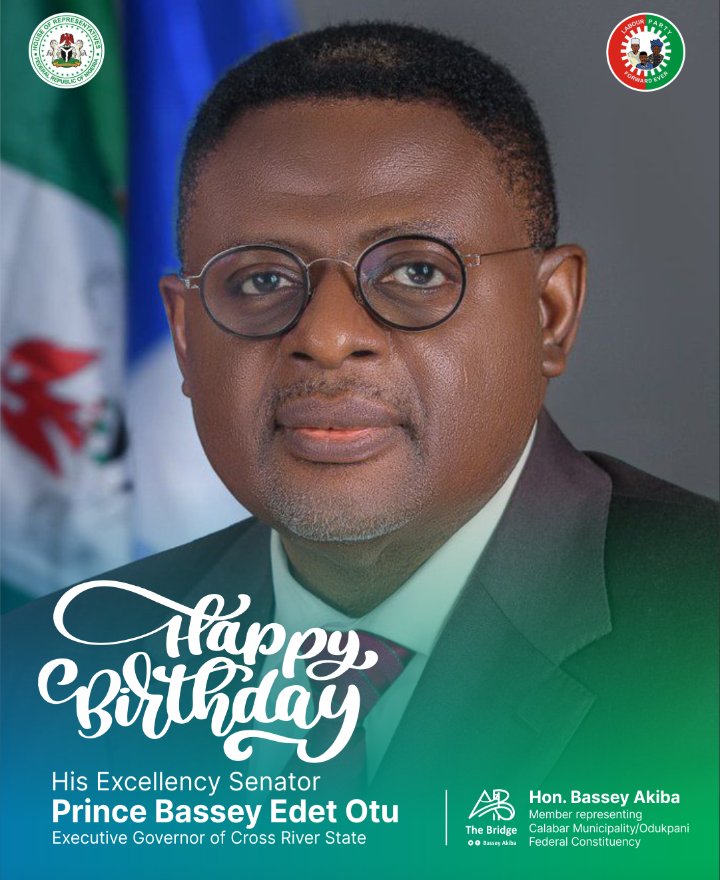 CELEBRATING A REMARKABLE JOURNEY

HAPPY BIRTHDAY TO THE GOVERNOR OF CROSS RIVER STATE, HIS EXCELLENCY, SENATOR PRINCE BASSEY EDET OTU

With a gladsome mind, i on behalf of the excellent people of Calabar Municipality/Odukpani Federal Constituency,
