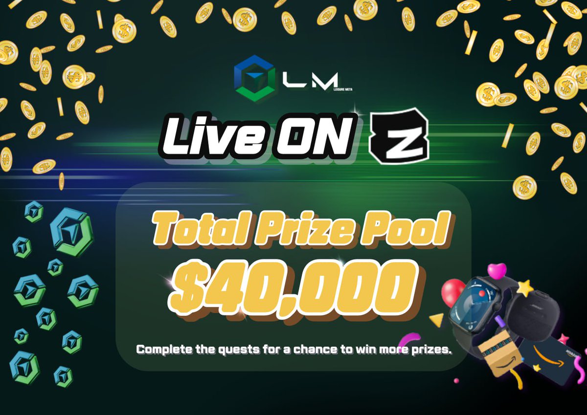 LeisureMeta_LM's tweet photo. LM will have Zealy campaign every month from October to December. 
And The first Zealy just started. 🚀
We have prepared about $40,000 worth of various products and #LM.
Check the Discord for details and complete the quests for a chance to win more prizes!

🆕 LM Zealy ⤵️
https://t.co/S3lukgWlwv