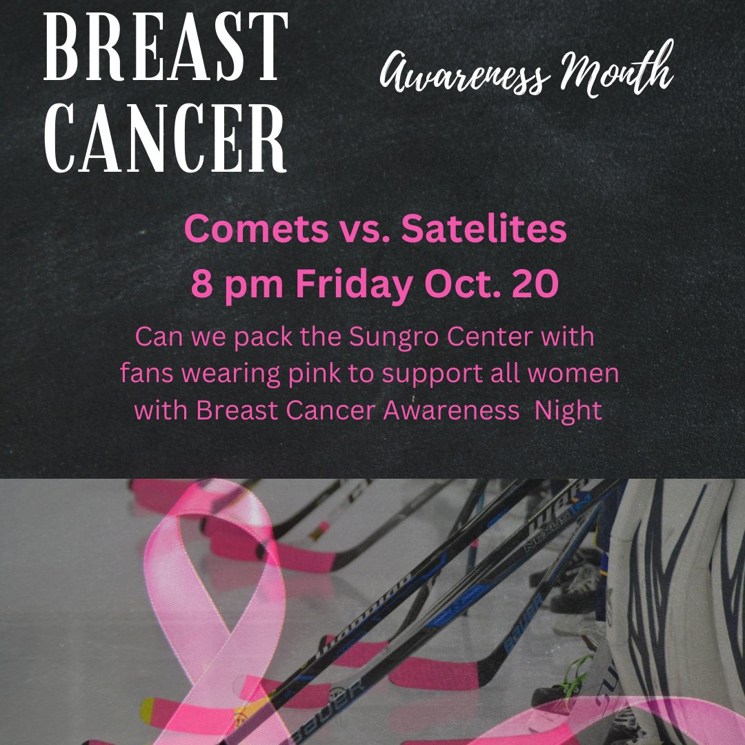 The Beausejour Comets want you to come out in all your pink and support all women that have been affected by breast cancer, help us in spreading awareness!