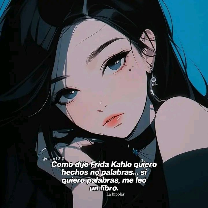 SetanNightShade's tweet photo. 𝑪𝒐𝒎𝒐 𝒅𝒊𝒋𝒐 𝑭𝒓𝒊𝒅𝒂 𝑲𝒂𝒉𝒍𝒐:
𝑸𝒖𝒊𝒆𝒓𝒐 𝒉𝒆𝒄𝒉𝒐𝒔, 𝒏𝒐 𝒑𝒂𝒍𝒂𝒃𝒓𝒂𝒔, 𝑺𝒊 𝒒𝒖𝒊𝒆𝒓𝒐 𝒑𝒂𝒍𝒂𝒃𝒓𝒂𝒔, 𝒎𝒆 𝒍𝒆𝒐 𝒖𝒏 𝒍𝒊𝒃𝒓��.📚🌵🌻❤️✨ https://t.co/NKjKyvs90s