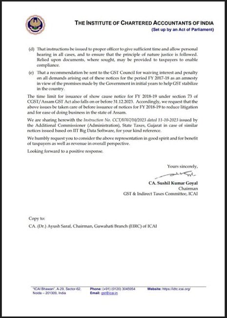 SuhashAditya's tweet photo. Representation by @theicai on Mass SCN issued by GST Department highlighting 11 big issues. https://t.co/S8RPd2GpOn