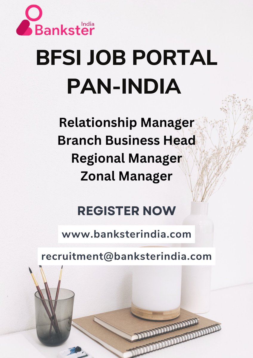 Bankster_India's tweet photo. Active Positions #panindia
Share Your CV at recruitment@banksterindia.com
Visit our website: https://t.co/QWaJmOZAqW
Register Yourself and Get your Dream Job NOW

#job #hiring #hiringalert #recruitment #opportunity #jobportal https://t.co/MU3V7yHW3R