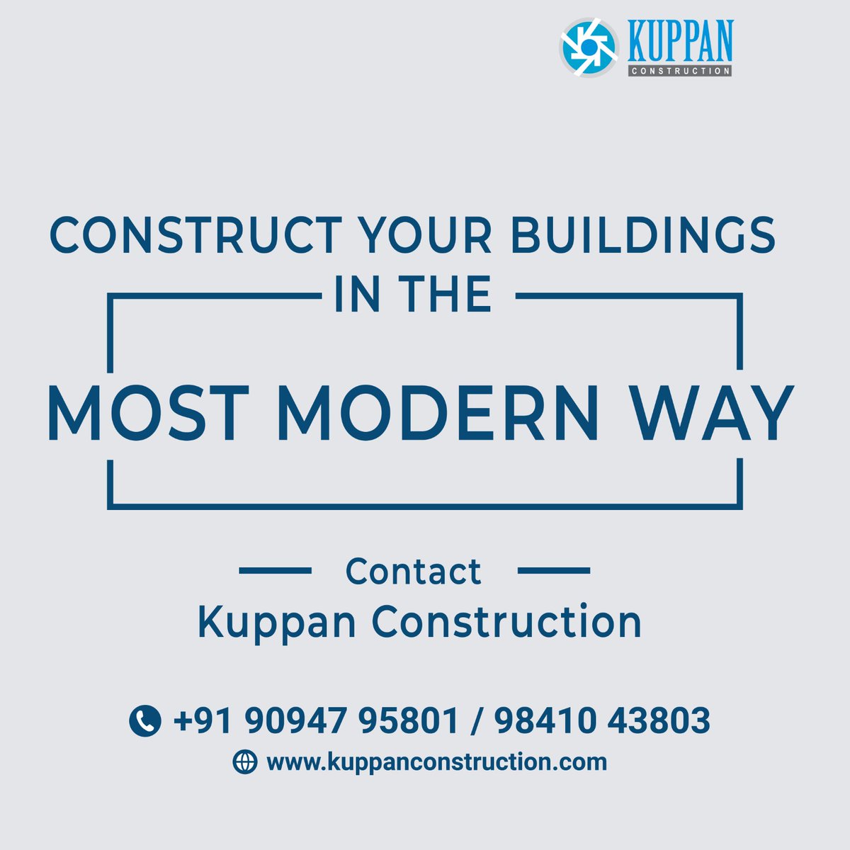 CONSTRUCT YOUR BUILDINGS IN THE MOST MODERN WAY
Contact Kuppan Construction...!
Call Us : +91-98410 43803 / +91-90947 95801
Visit Our Websiteite : kuppanconstruction.com
#kuppanconstruction #civilcontractors #civilcontractorsinchennai #chennai #constructionchennai