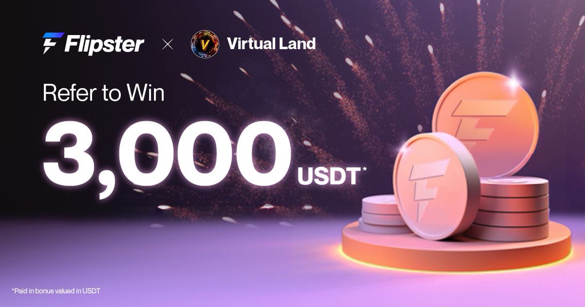 VirtualLand × Flipster Partnership Giveaway🥳

🏆Prize Pool: 3000$ USDT in Bonus For Giveaway 😱

✅Follow <a href="/FlipsterXYZ/">Flipster</a> &amp; <a href="/VirtualLand_/">Virtual Land || Metaverse ❤️‍🔥</a>
✅Like, RT &amp; tag 3 Friends
✅Complete Gleam ⤵️
gleam.io/oElRF/virtual-…

⏳Promotion ends 29 October 
#Flipster #Giveaway #Crypto #Airdrop