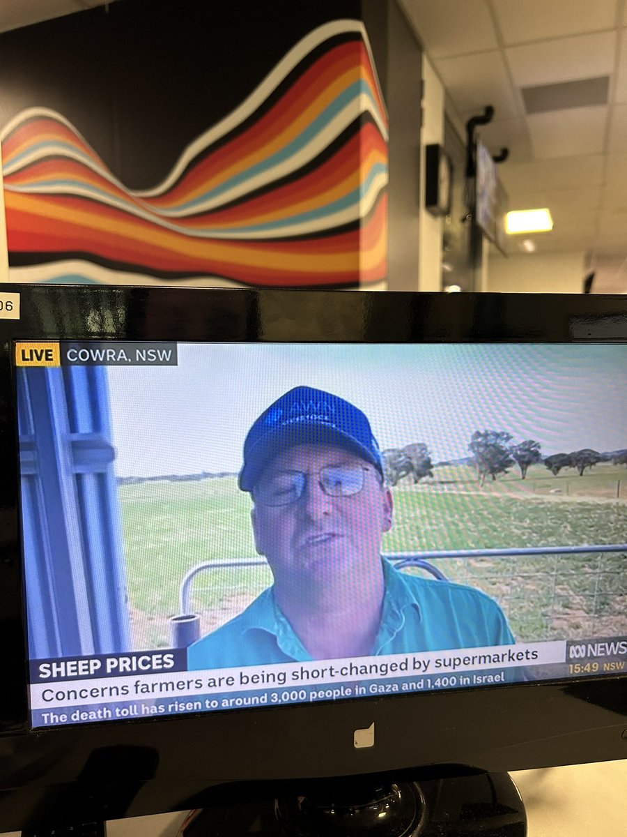 Last day with the News Channel today 🥹 Seemed only fitting that the final interview I booked today was with a sheep farmer… a great segway into my next role with WA Country Hour! Catch ya later Syd! <a href="/abcnews/">ABC News</a>