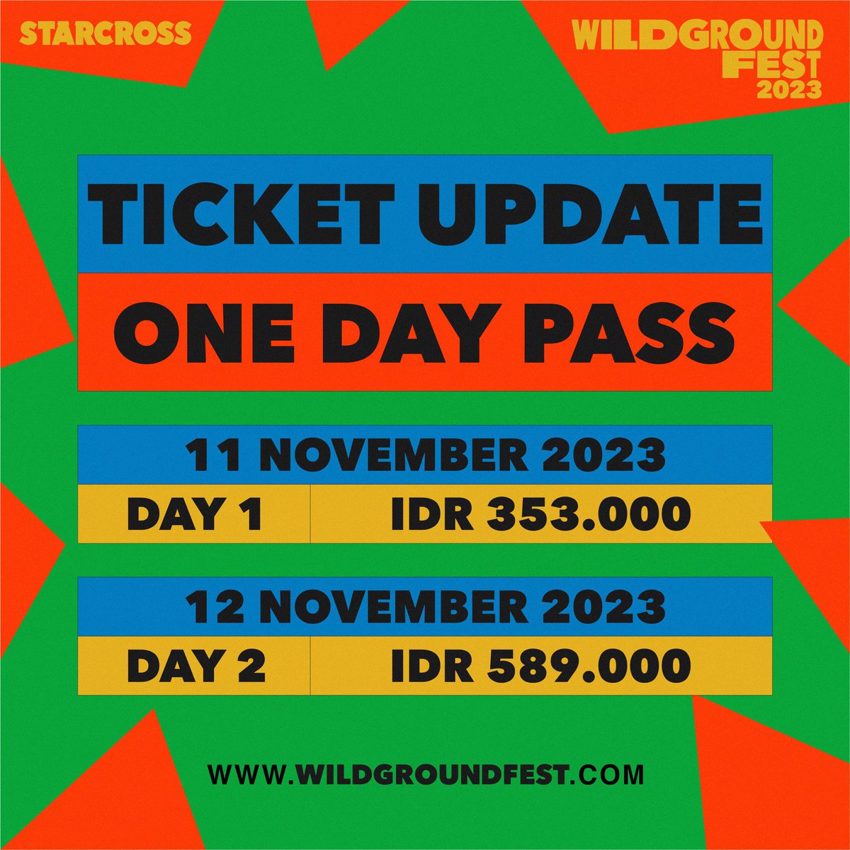 WildGroundFest's tweet photo. HERE’S #WGF2023 FULL LINE UP BY DAY!🎉

We're delighted to announce that #WGF23 daily splits are here! Watch the most-awaited sets, discover new artists and meet new friends👀 https://t.co/3Xy9leYPdK