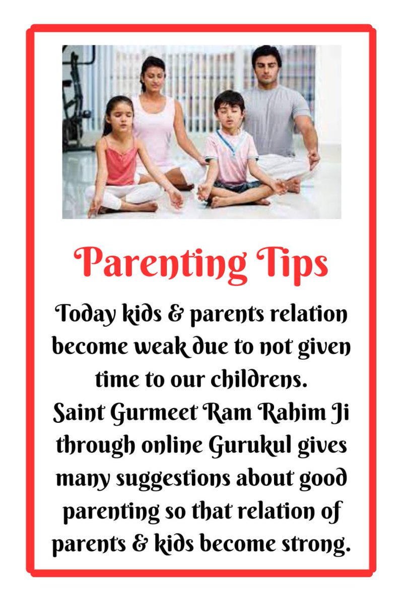 Parents should be a friend to their child & promote a relationship of trust and open communication with them. To describe the secret to build a strong & loving bond with Children, Saint Gurmeet Ram Rahim Ji shares invaluable & #BestParentingTips with all 👍
#WednesdayWisdom