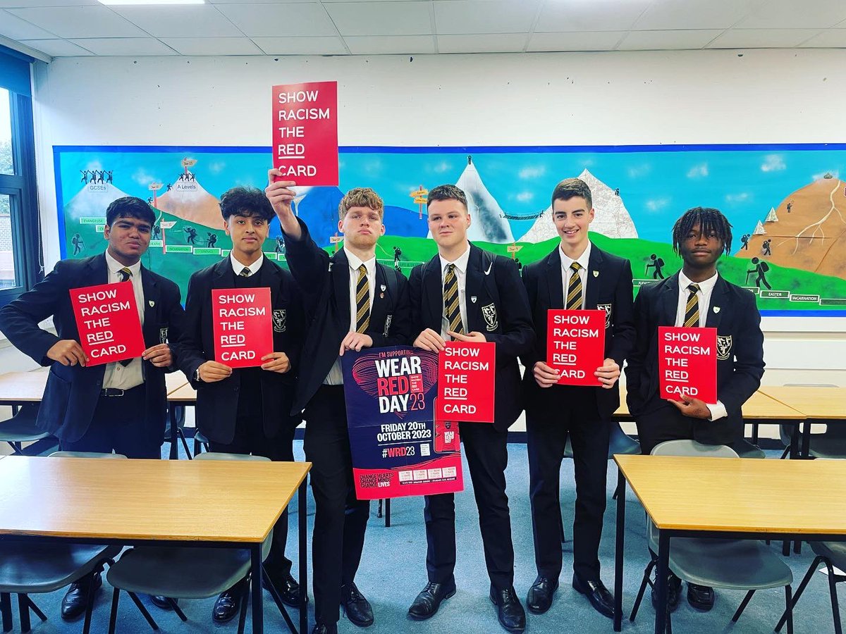 Tomorrow our staff will be wearing red to show support for @srtrc_europe #WRD23 showing our pride in being anti racist. Our boys have been learning more about the amazing and important work of @srtrc_europe