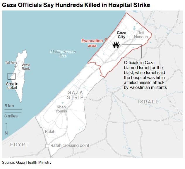 - Hundreds dead at Gaza hospital explosion 

- Israel, Hamas trade blame for hospital strike 

- Biden’s Mideast mission gets more complicated

Our updates are free to read: trib.al/LrBRPUJ