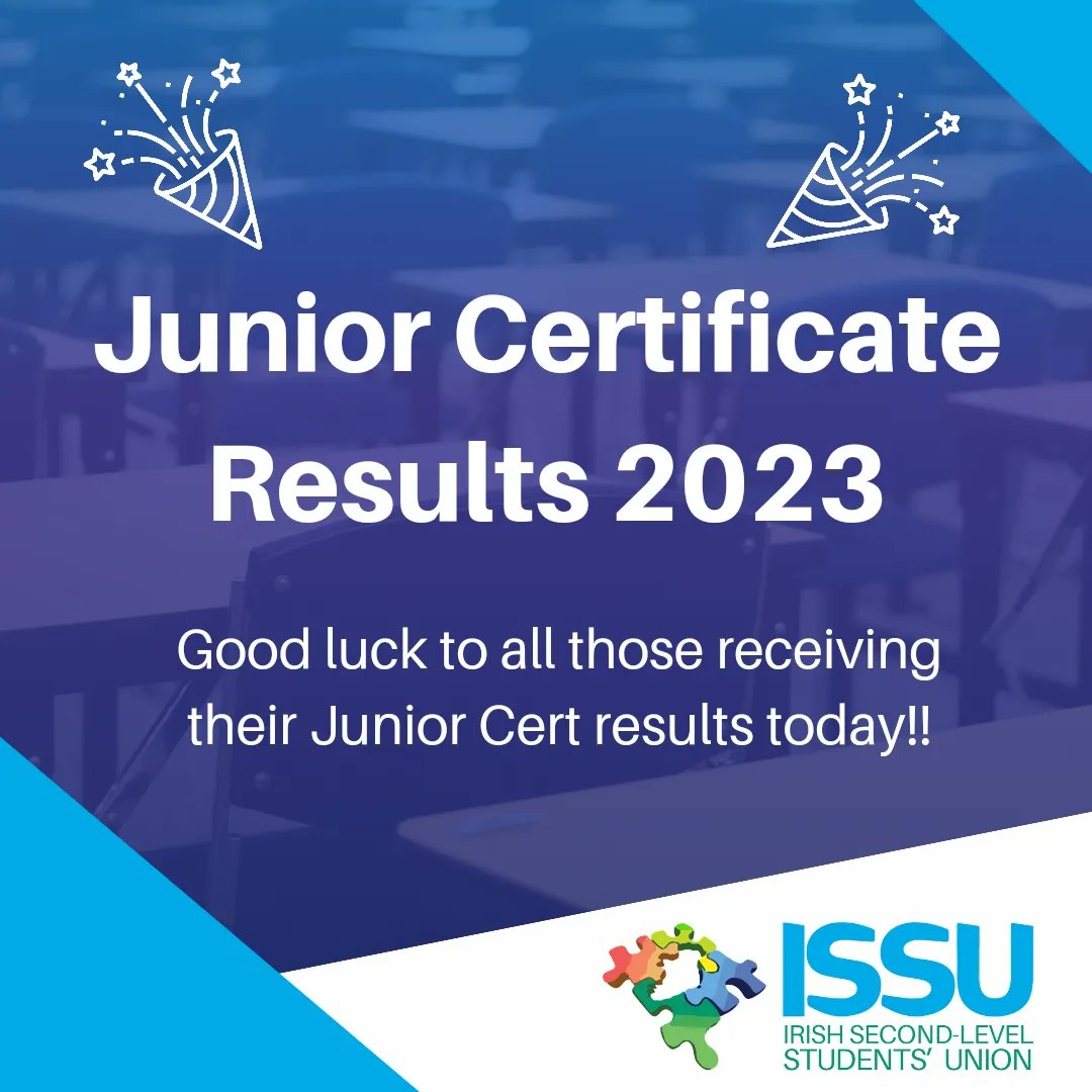 issu4u's tweet photo. Best of luck to all those recieving their Junior Cert results today!!

Ádh mór ar bhur gcuid torthaí inniu!

#JuniorCert #ISSU4U #ResultsDay #JC2023 https://t.co/cGSvyrT12t