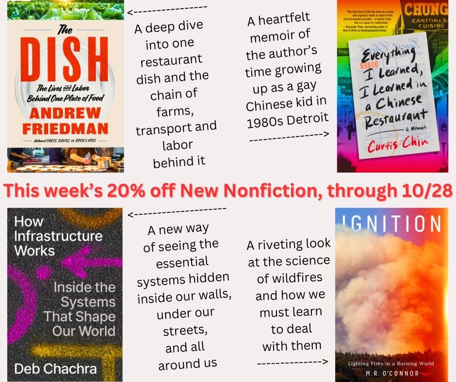 Our eight 20% off new release picks of the week, discounted through 10/28: theliteratelizard.com/front-page-boo…

<a href="/SimonBooks/">Simon & Schuster</a> <a href="/ToquelandAndrew/">Andrew Friedman</a> <a href="/MarinerBooks/">Mariner Books</a> <a href="/mollymcghee/">Molly McGhee</a> <a href="/astrahousebooks/">Astra House</a> <a href="/Curtischin/">Curtis from Detroit 🏳️‍🌈✏️🐼</a> <a href="/littlebrown/">Little, Brown and Co</a> <a href="/BloomsburyPub/">Bloomsbury U.S.</a> <a href="/debcha/">Deb Chachra is mostly not here</a> <a href="/riverheadbooks/">Riverhead Books</a>